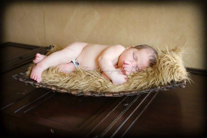 Caramel Brown Mongolian Faux Fur Rug Photography Prop Newborn Baby