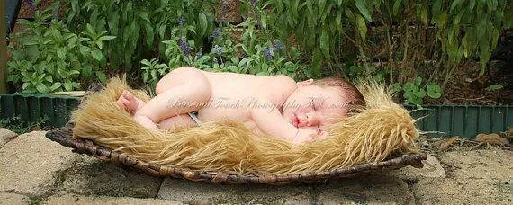 Caramel Brown Mongolian Faux Fur Rug Photography Prop Newborn Baby