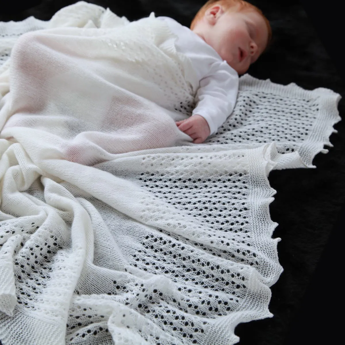 Cashmere Lace Baby Shawl