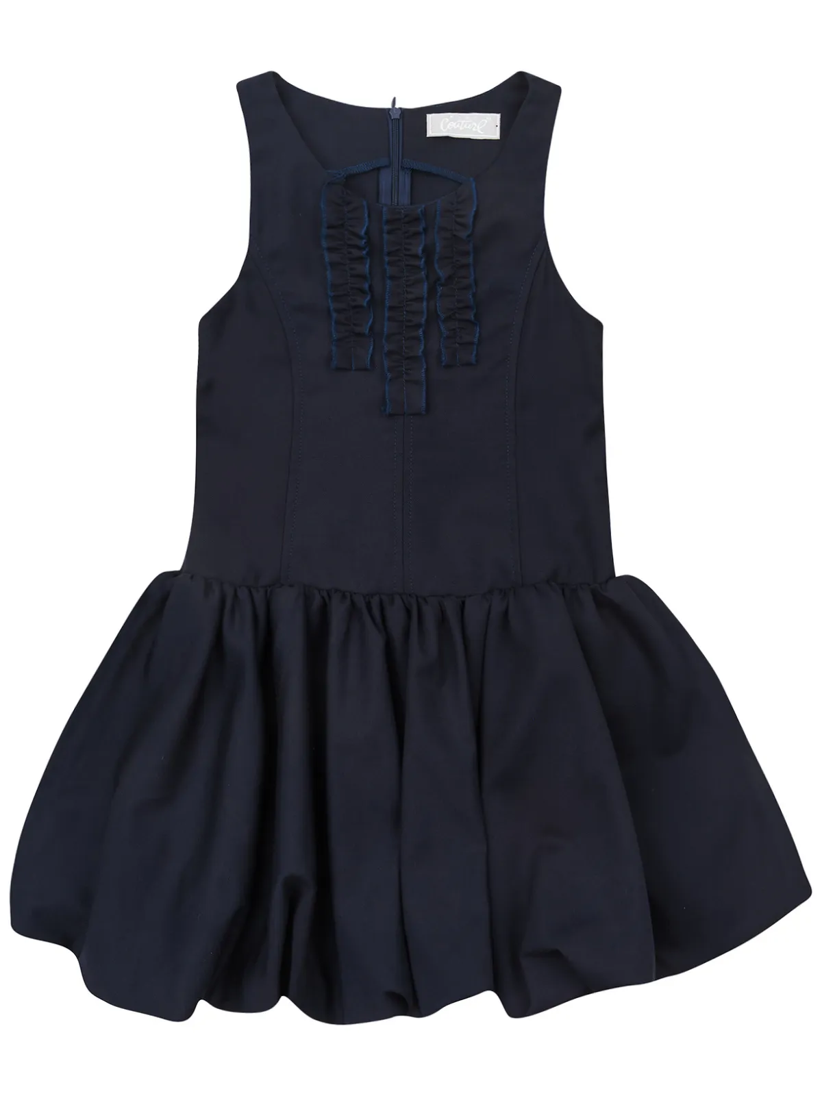 Chic Navy Ruffle Uniform Dress by Kids Couture