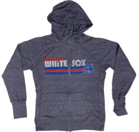 Chicago White Sox SAAG Women Blue Lightweight Tri-Blend Hoodie Jacket