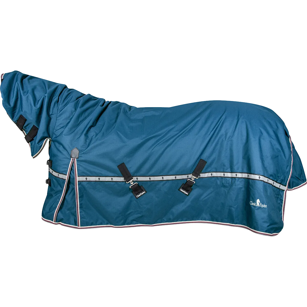 Classic Equine 10K Cross Trainer Turnout Blanket w/ Attached Hood- Indigo