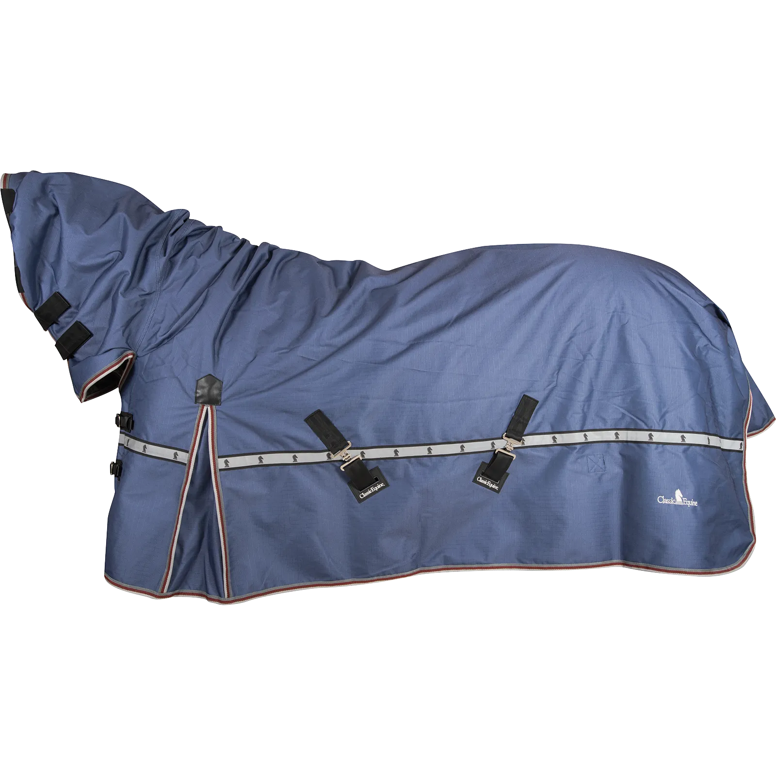 Classic Equine 5K Cross Trainer Turnout Blanket w/ Attached Hood- Dusty Blue