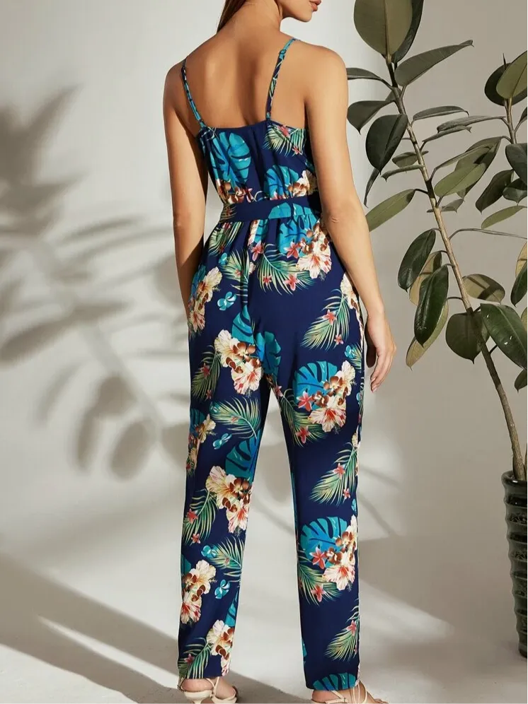 Colonnata Tropical Jumpsuit (Blue)