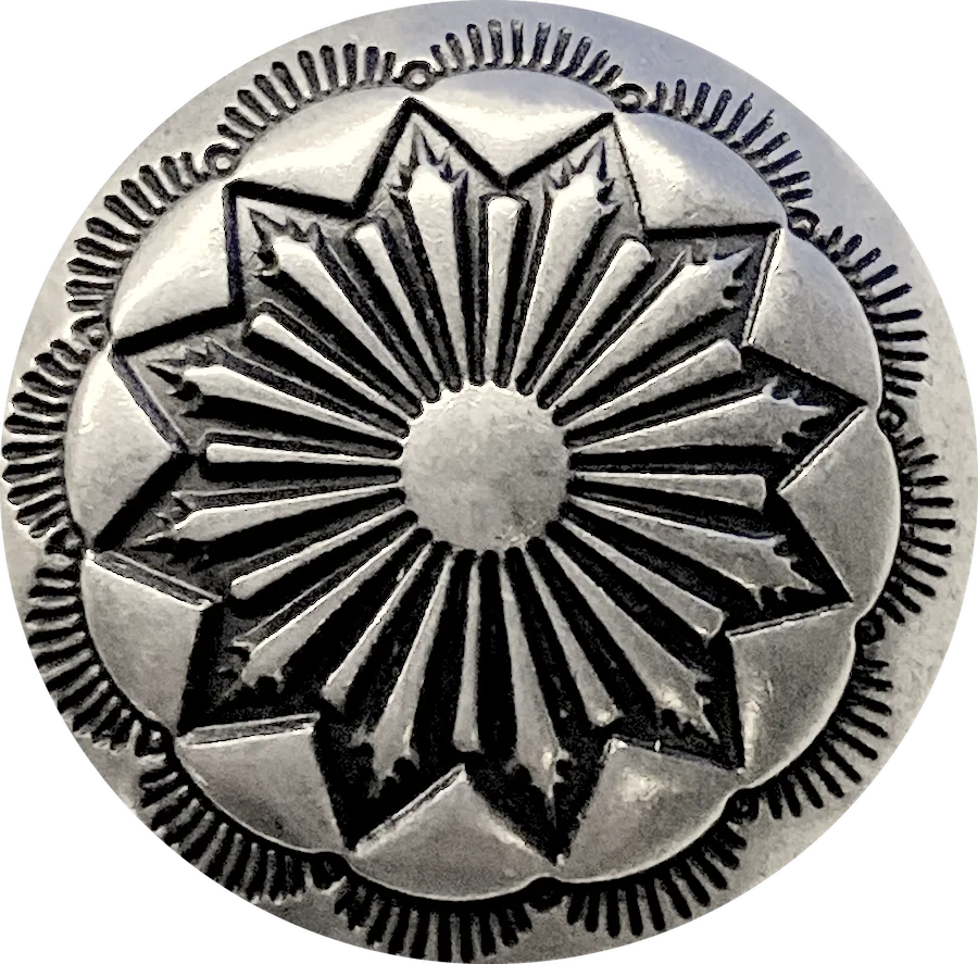 Colorado Blanket Flower Silver Metal Shank Back Southwest Button 7/8"  #SW-85