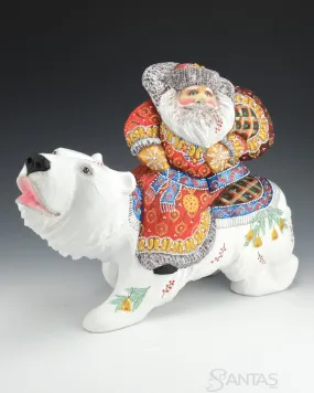 Colorful Russian Santa on Polar Bear