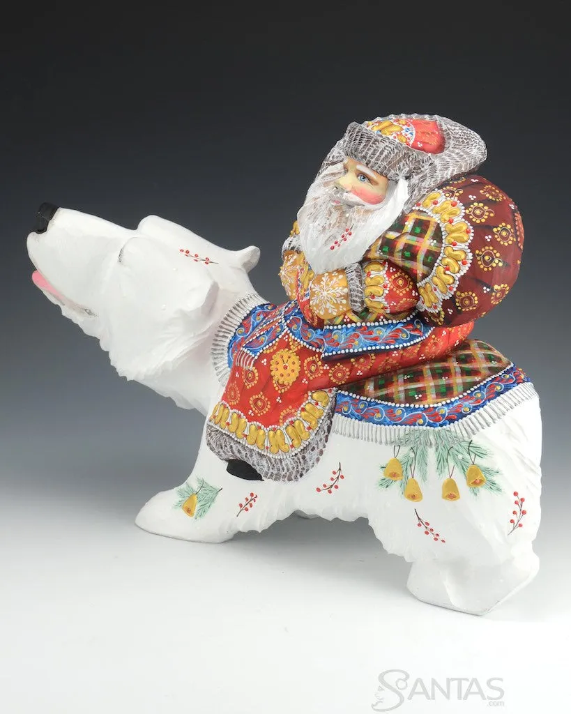 Colorful Russian Santa on Polar Bear