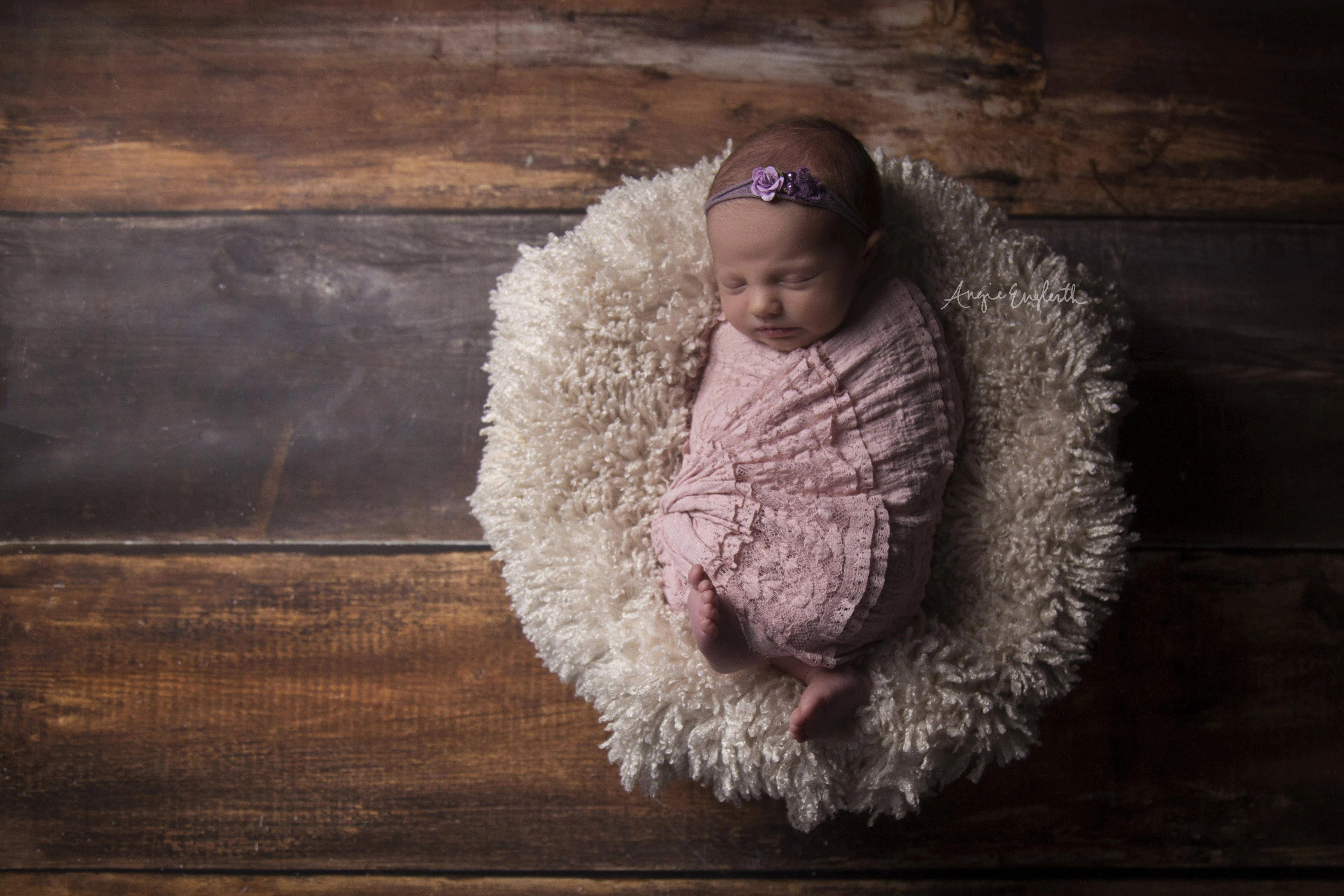 Cream Curly Faux Fur Photography Prop Rug