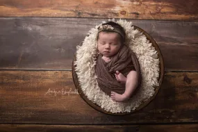 Cream Curly Faux Fur Photography Prop Rug