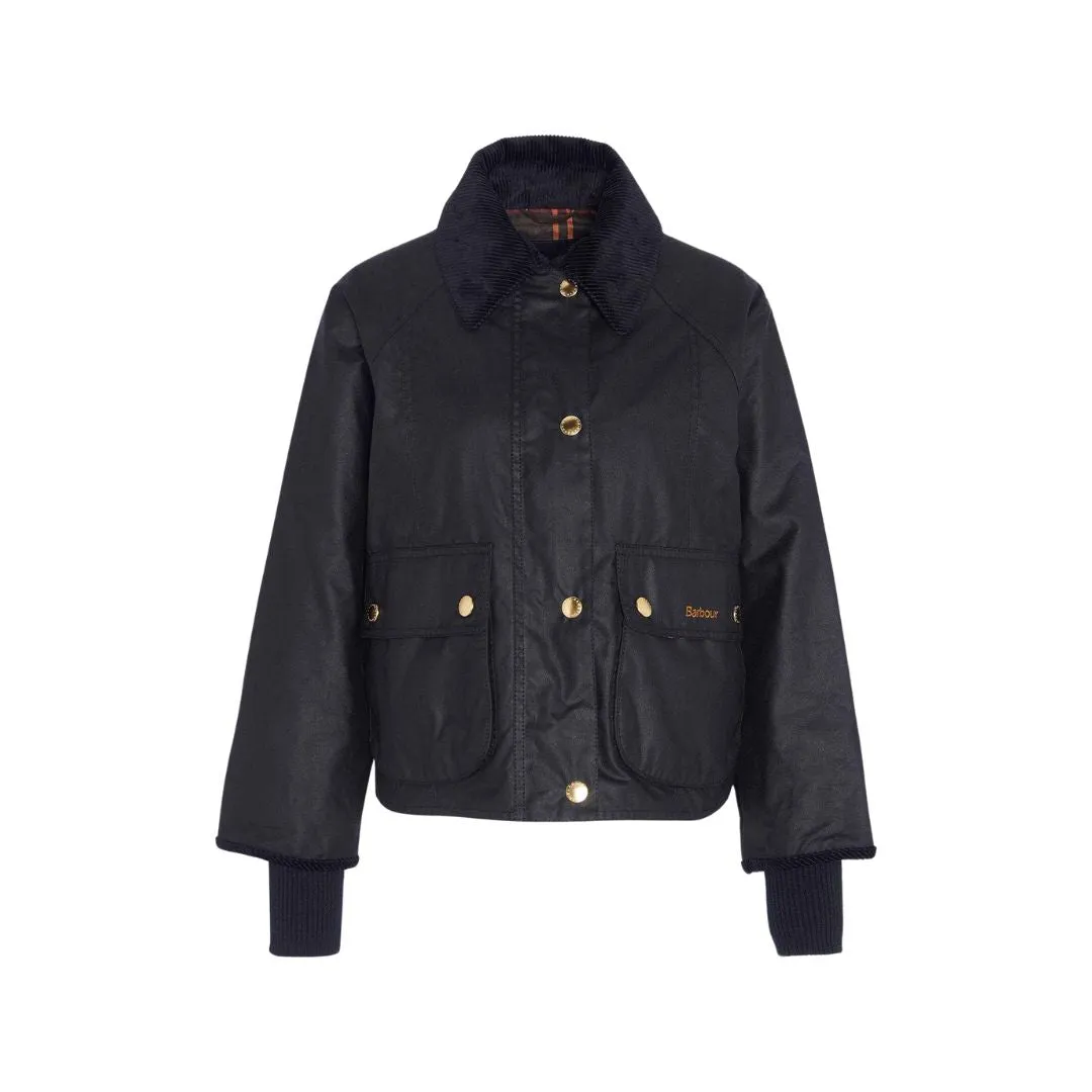 Cropped Beadnell Wax Jacket (Black   Classic)