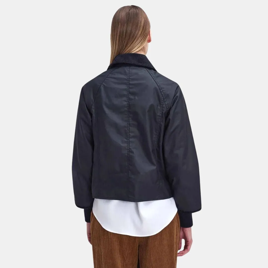 Cropped Beadnell Wax Jacket (Black   Classic)