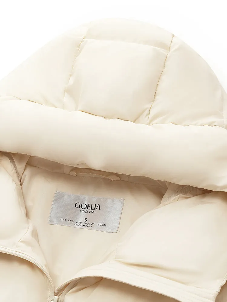 Cropped Hooded Goose Down Jacket