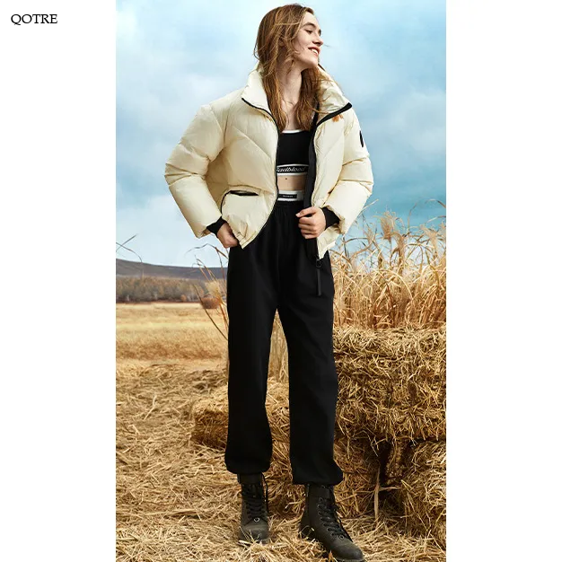 Cropped Stand-Up Collar Down Jacket