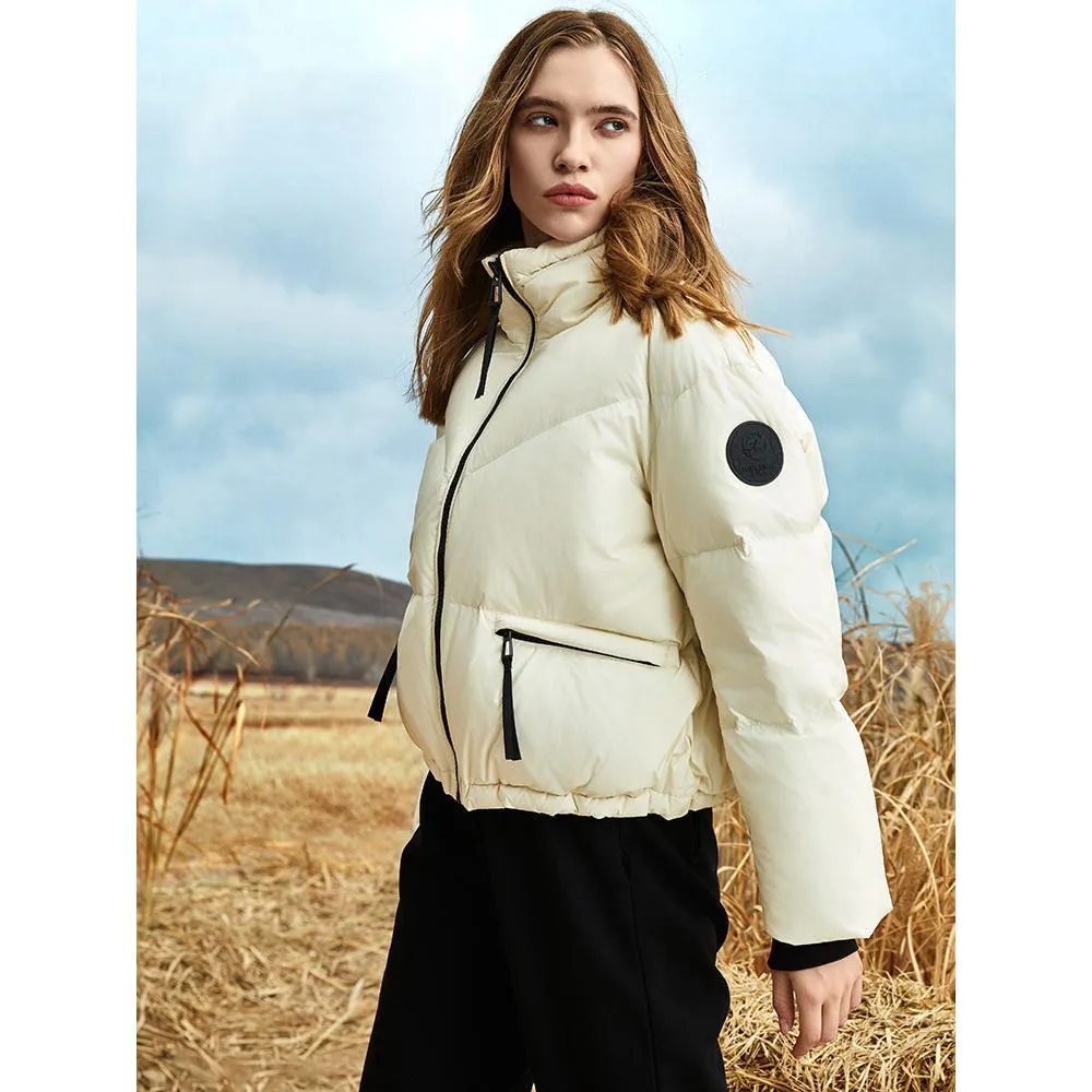 Cropped Stand-Up Collar Down Jacket