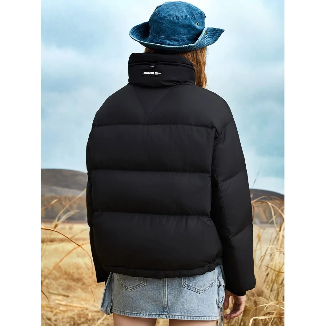 Cropped Stand-Up Collar Down Jacket