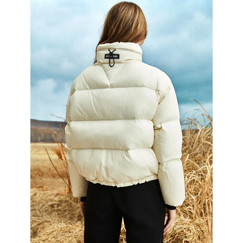 Cropped Stand-Up Collar Down Jacket