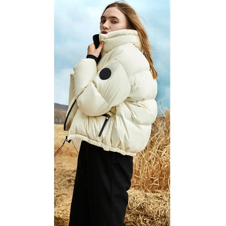 Cropped Stand-Up Collar Down Jacket