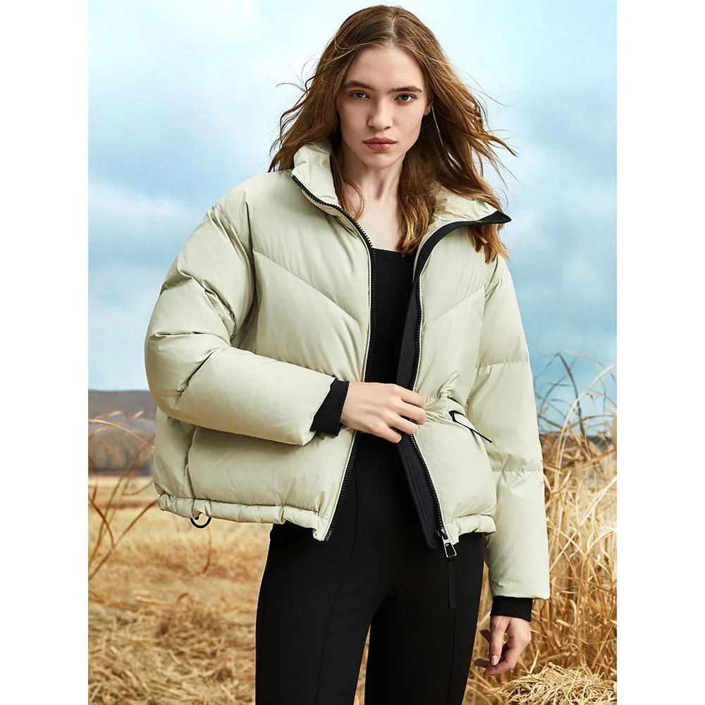 Cropped Stand-Up Collar Down Jacket