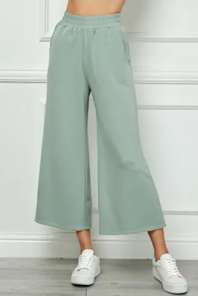 Cropped Wide Pants- Sage