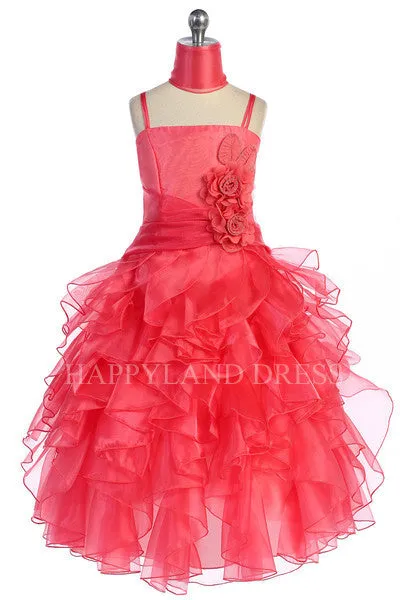 D3299 Organza Ruffle Dress (9 Diff. Colors)