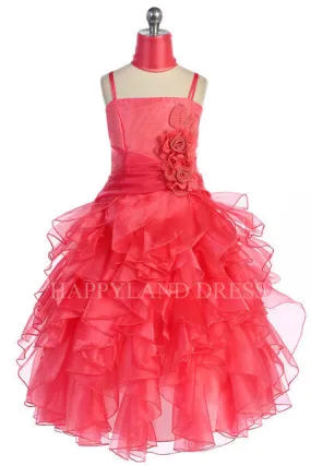 D3299 Organza Ruffle Dress (9 Diff. Colors)