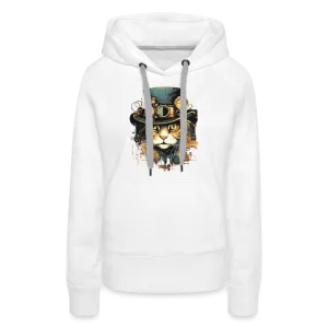 Damen Hoodie mit Katzenmotiv "Steampunk Cat"