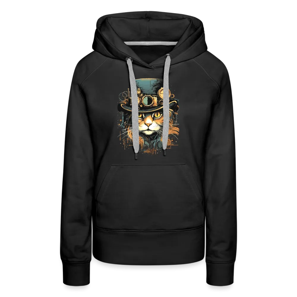 Damen Hoodie mit Katzenmotiv "Steampunk Cat"