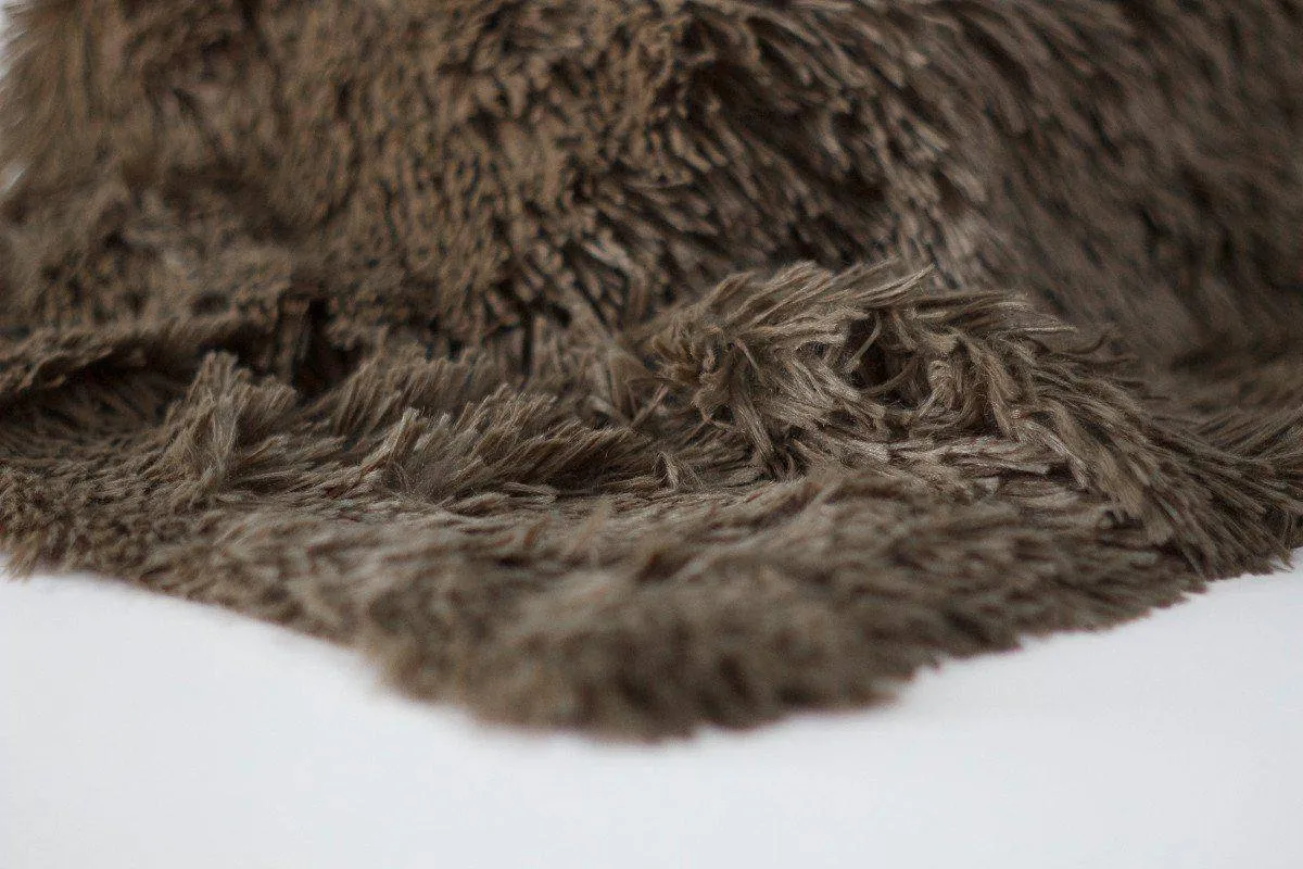 Dark Brown Pelagio Faux Fur Photography Prop Rug