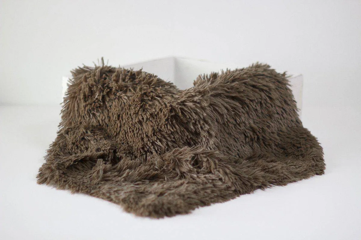 Dark Brown Pelagio Faux Fur Photography Prop Rug