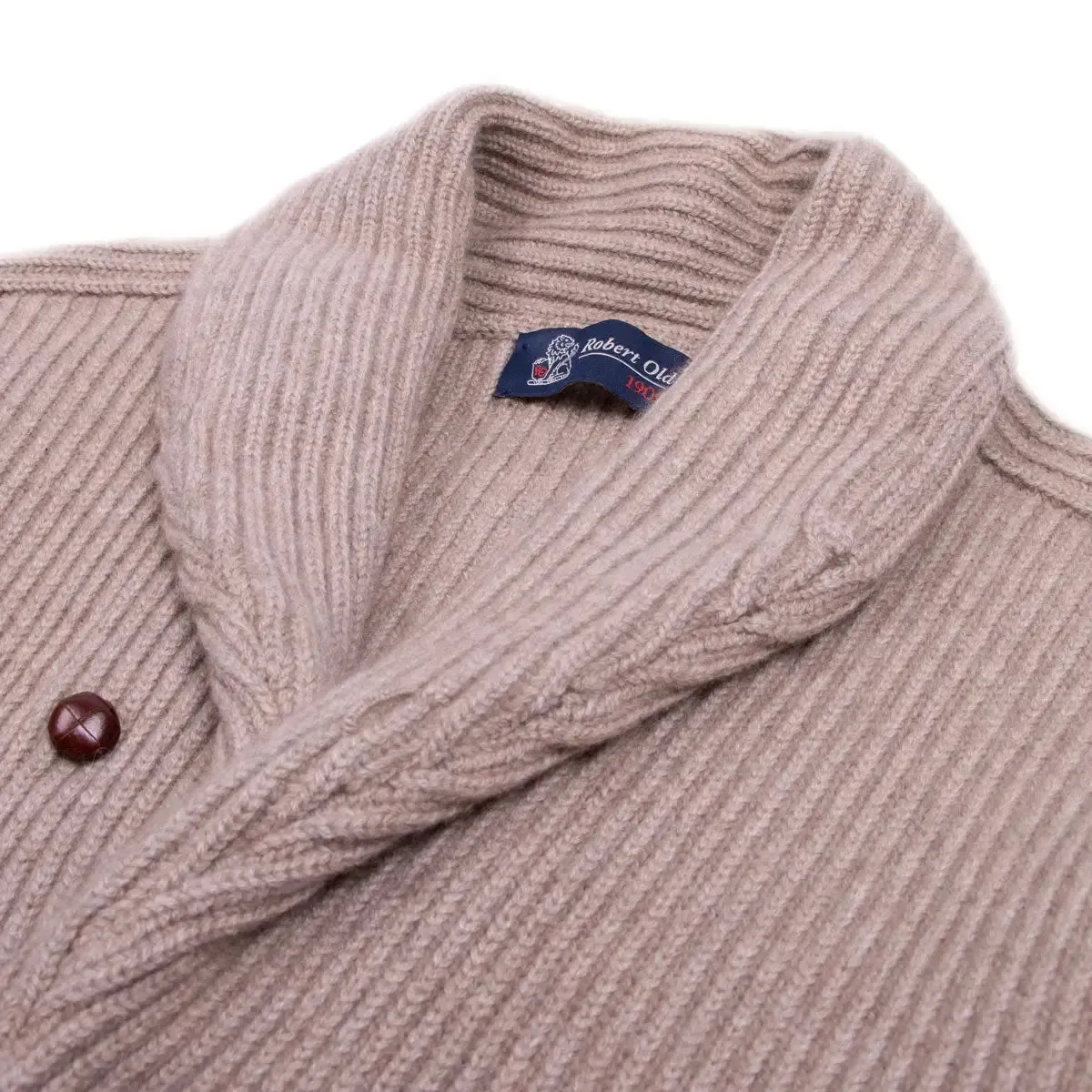 Dark Natural Colonial 8ply Cashmere Shawl Cardigan