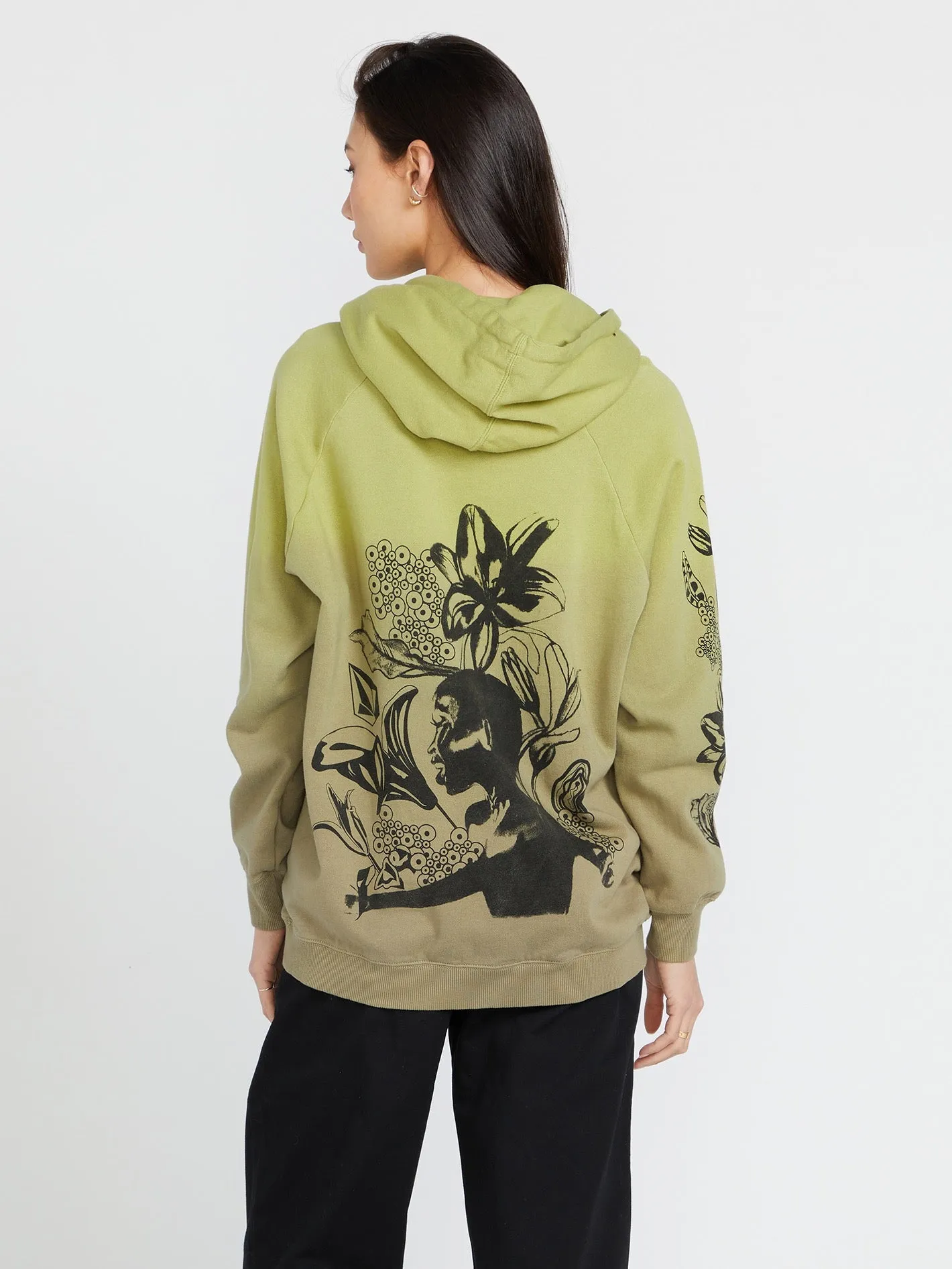 Dede  Brushed Back Hoodie - ISLAND GREEN