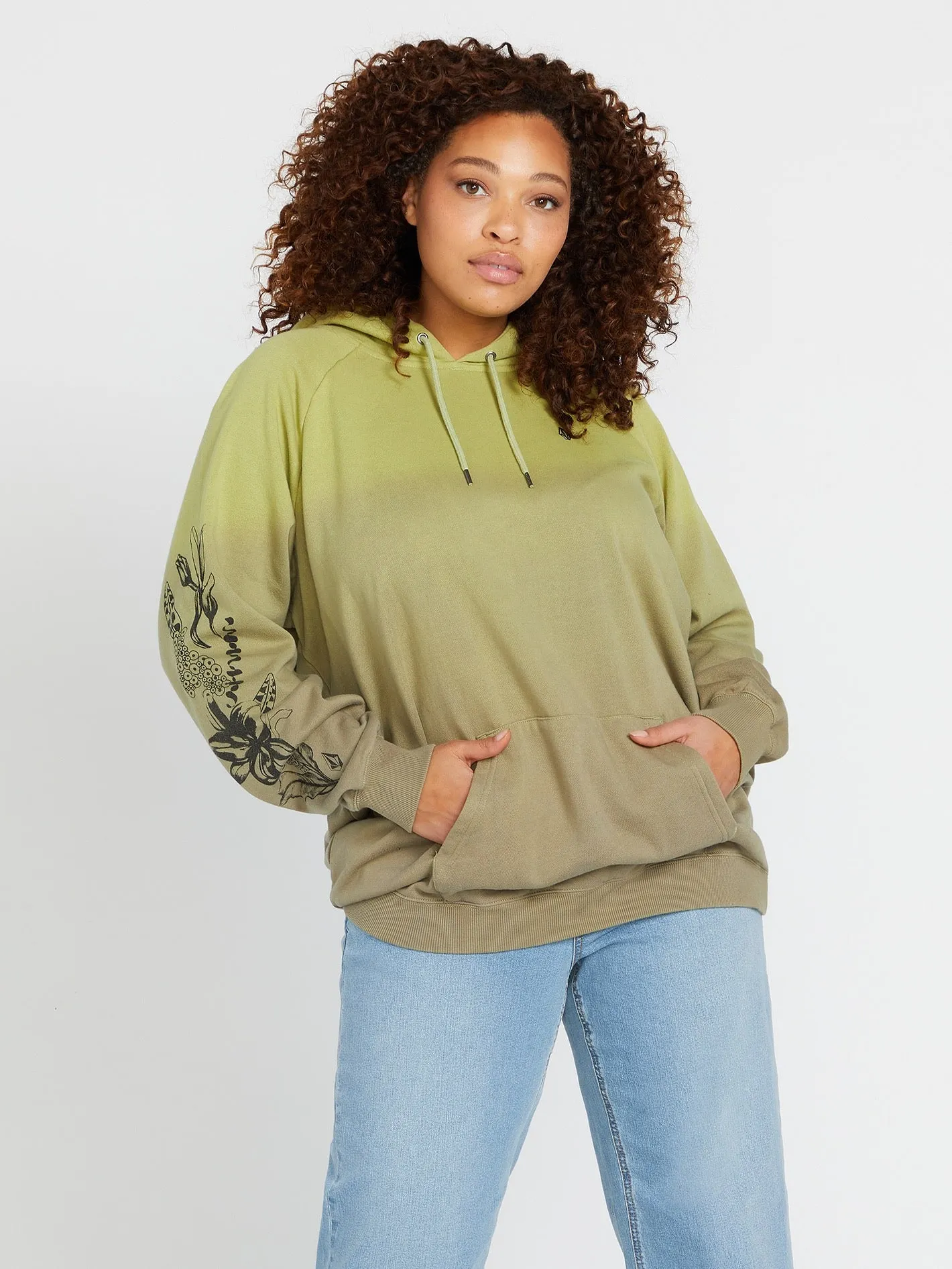 Dede  Brushed Back Hoodie - ISLAND GREEN