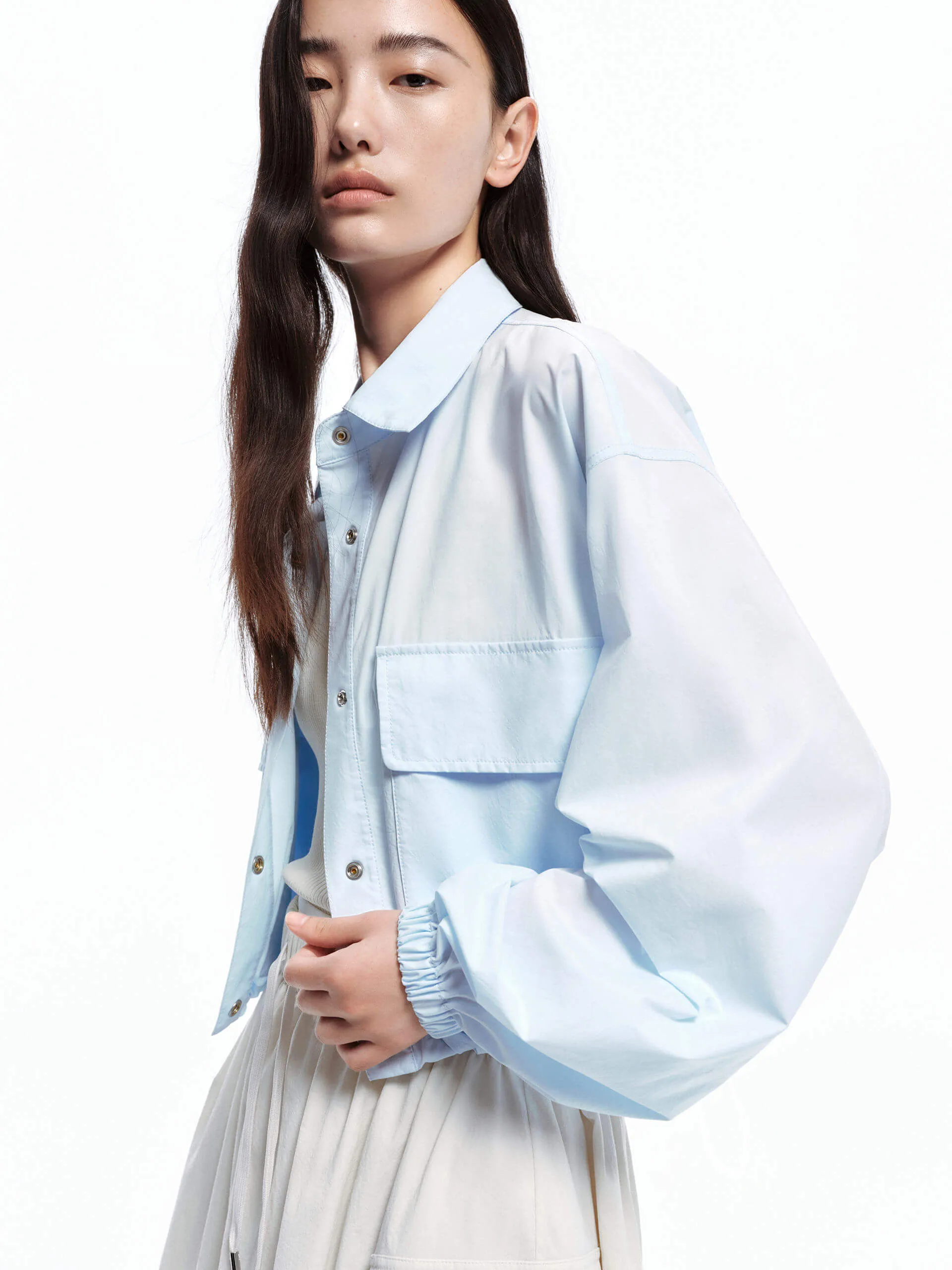 Drawstring Hem Cropped Jacket