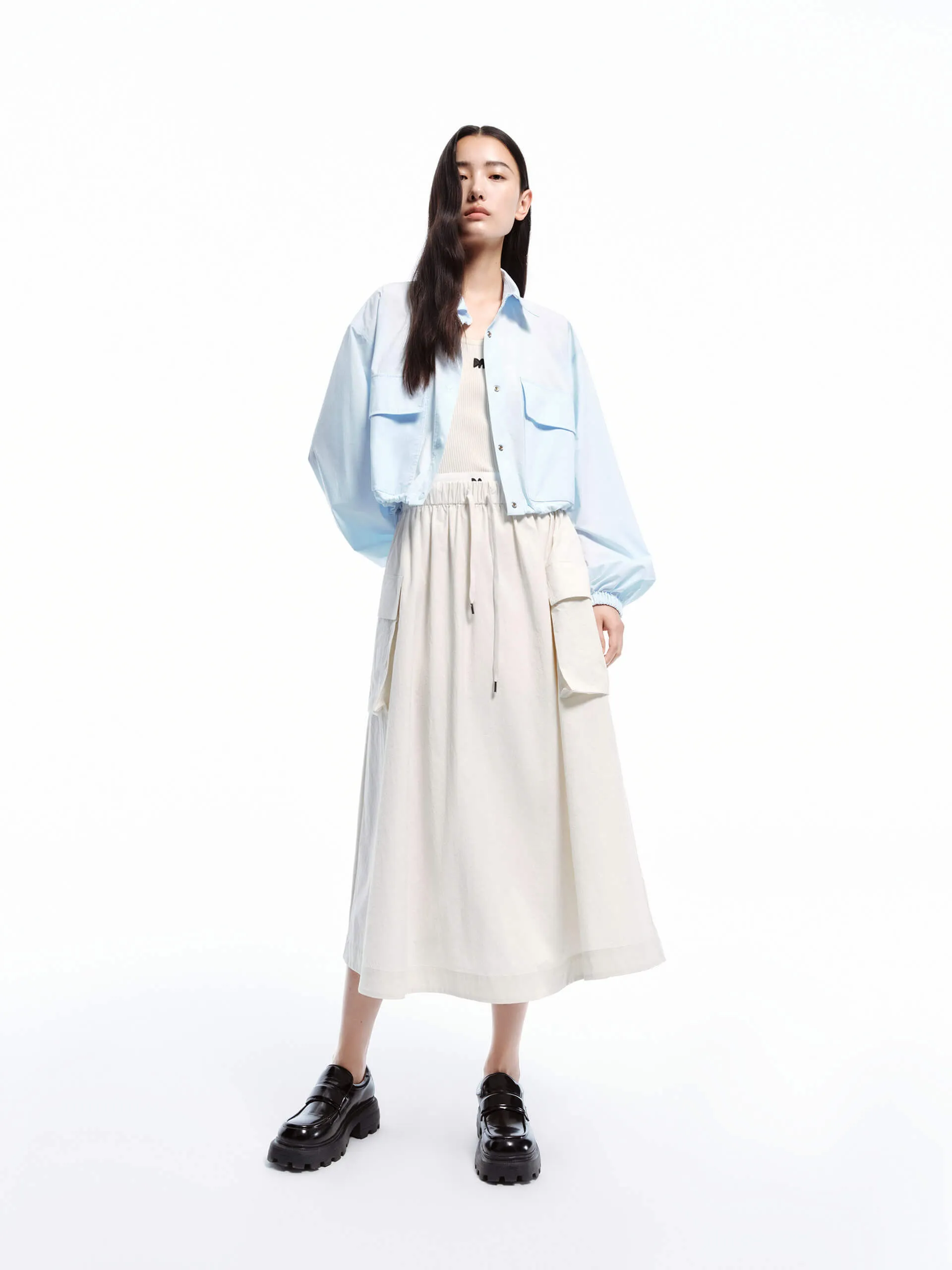 Drawstring Hem Cropped Jacket