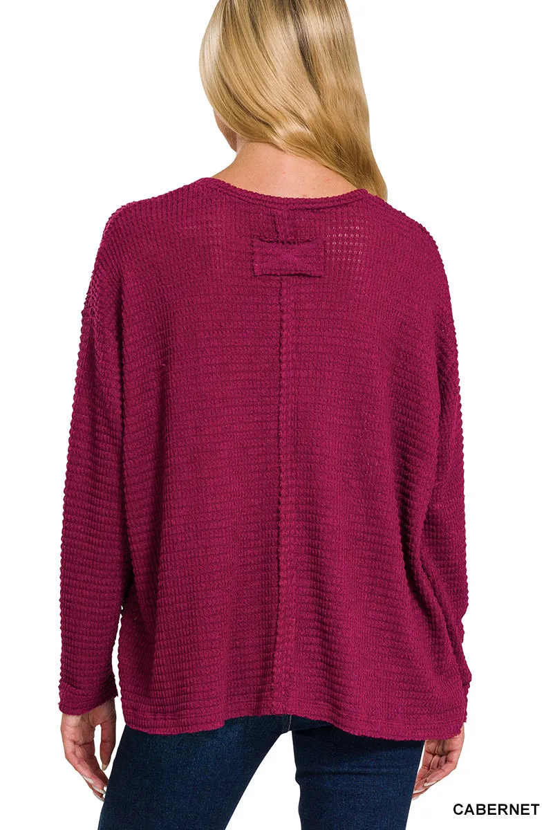 Drop Shoulder Jacquard Sweater