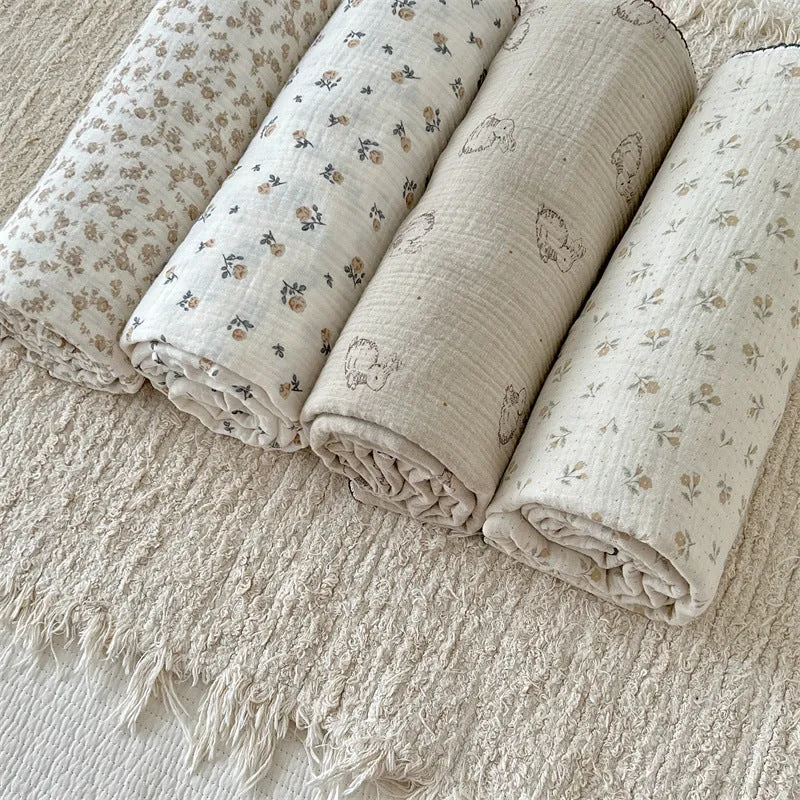 Earthy Cotton Blanket with Delicate Trim (25 designs)