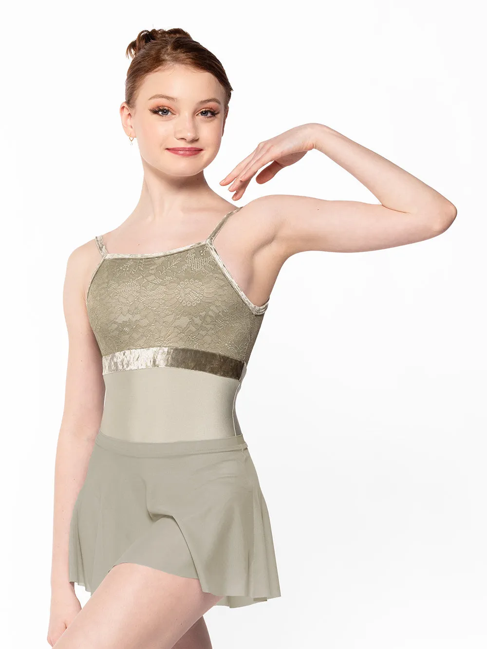 Ella Leotard Mercury Dusty Olive Lace Kids RTW