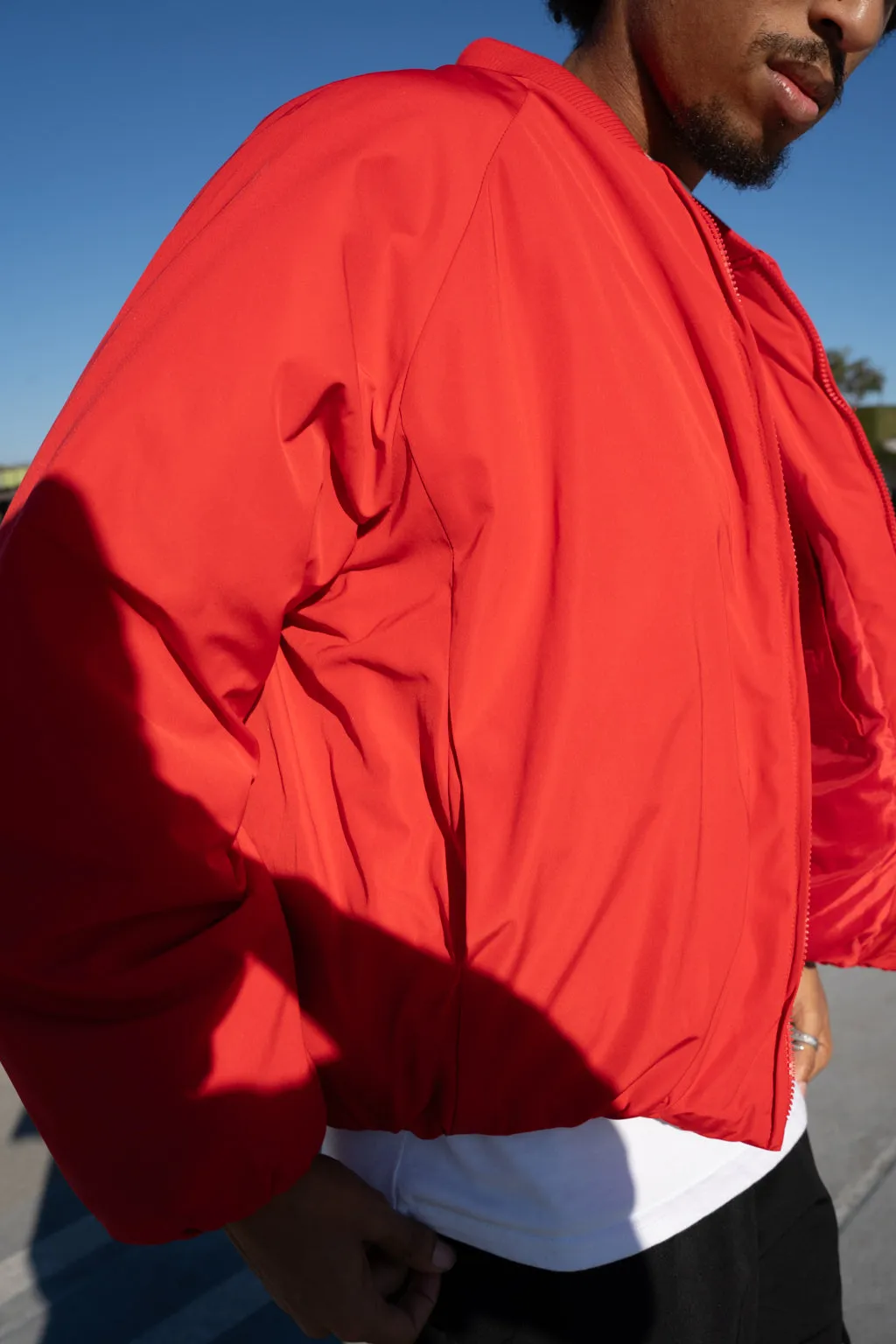 EPTM CAPITAL CROPPED BOMBER-RED