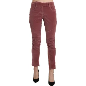 Ermanno Scervino Chic Red Mid Waist Skinny Trousers