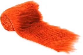 FabricLA Mohair Shaggy Faux Fur Fabric - Pre Cut Strips | Trim Ribbon | DIY Craft, Hobby, Costume, Decoration- Orange