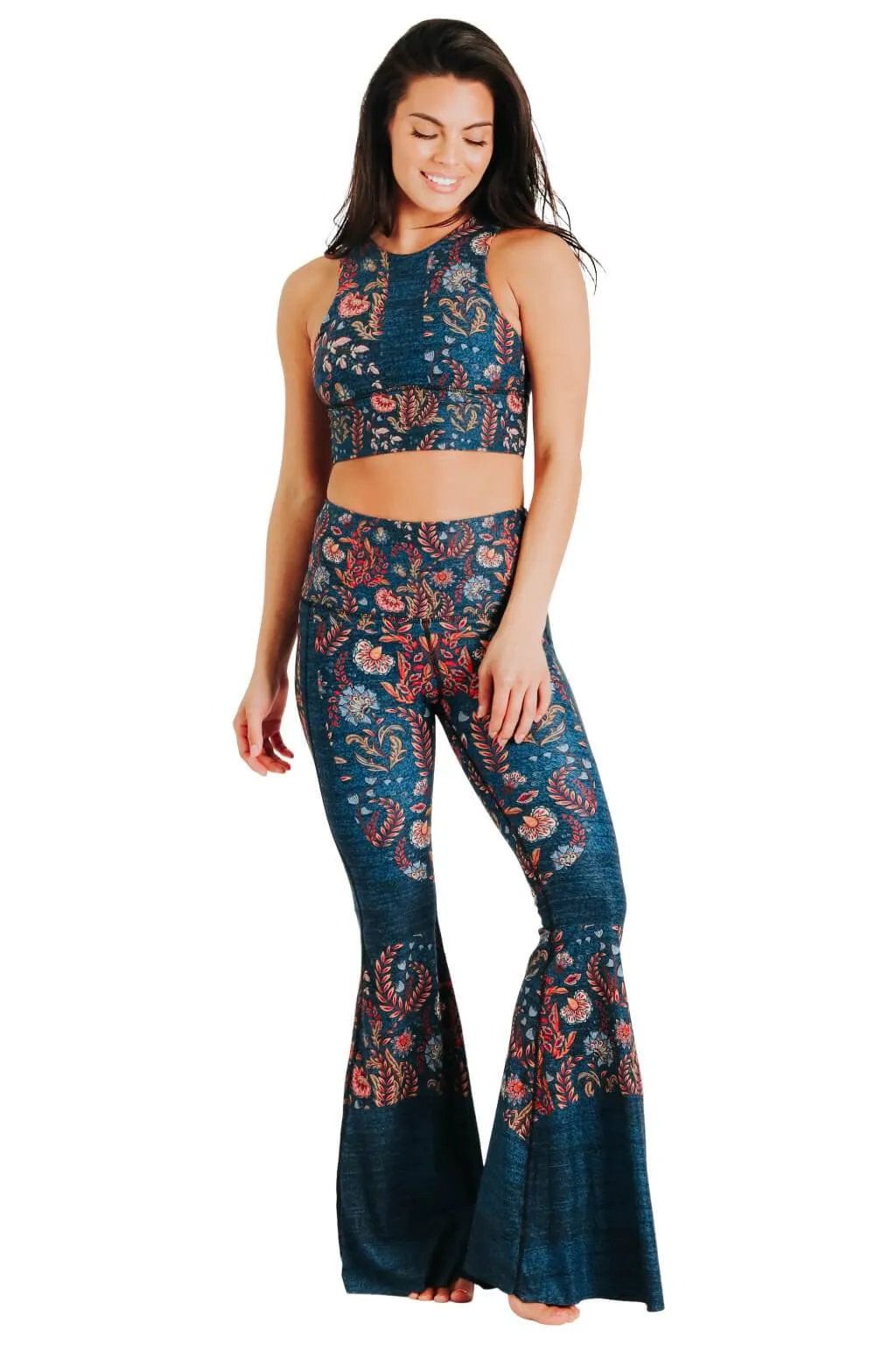 Festival Denim Printed Bell Bottoms