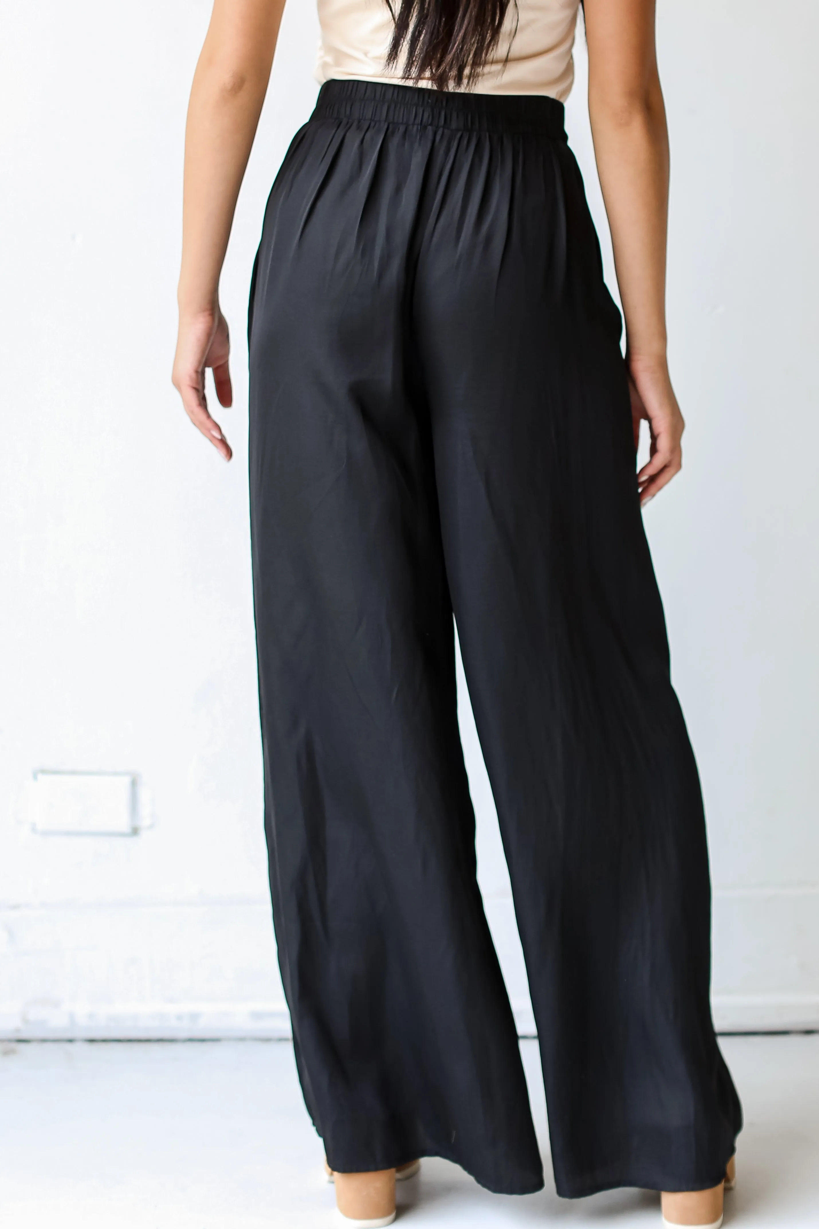 FINAL SALE - Chic Influence Satin Wide Leg Pants