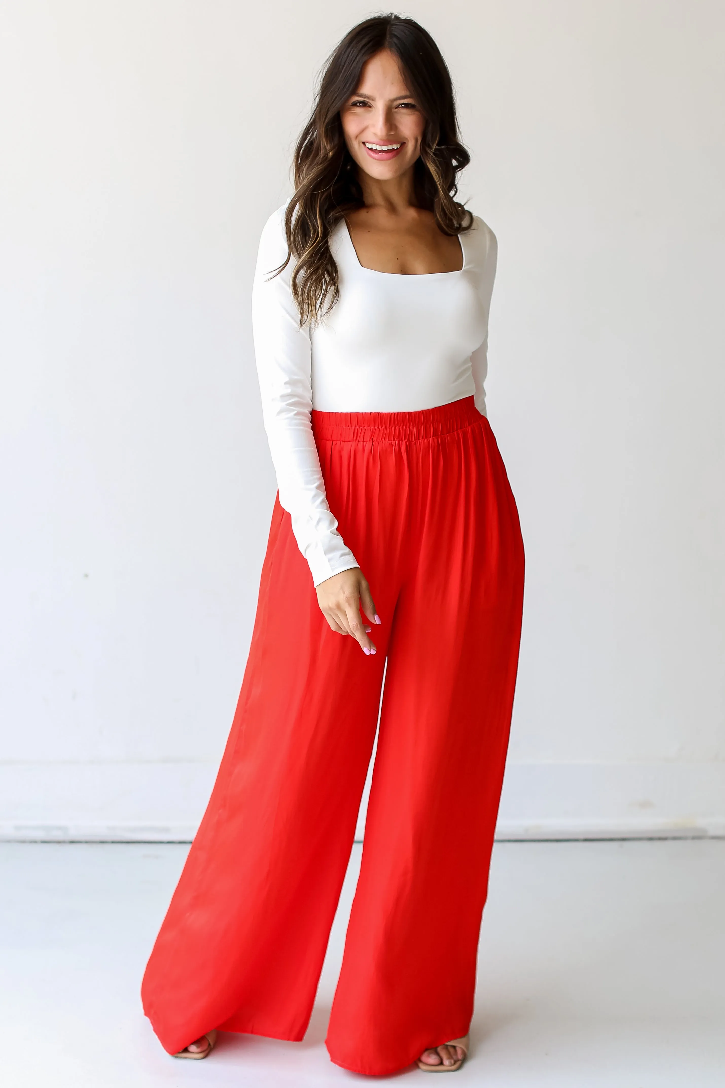 FINAL SALE - Chic Influence Satin Wide Leg Pants