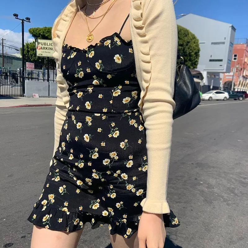 Floral Spaghetti Strap Mini Dress