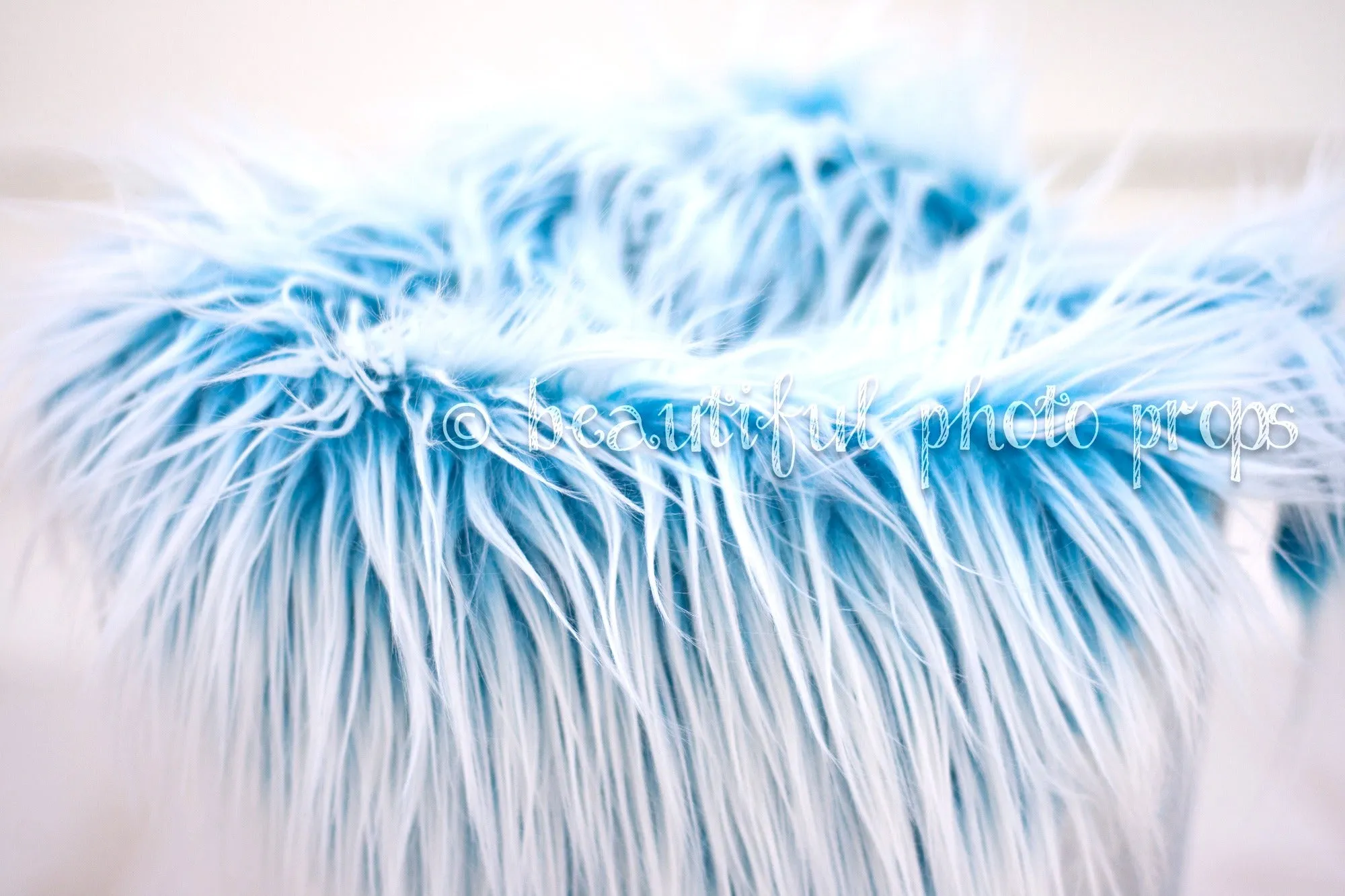 Frosted Aqua Mongolian Faux Fur Rug Newborn Baby Toddler