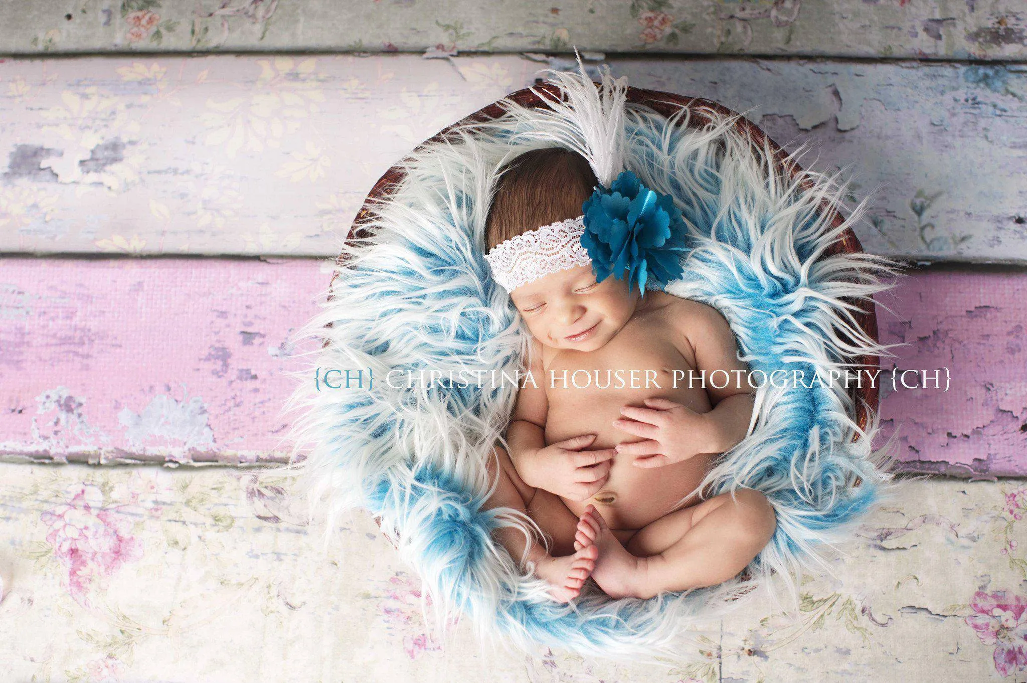 Frosted Aqua Mongolian Faux Fur Rug Newborn Baby Toddler