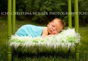 Frosted Green Mongolian Faux Fur Rug Newborn Baby Toddler