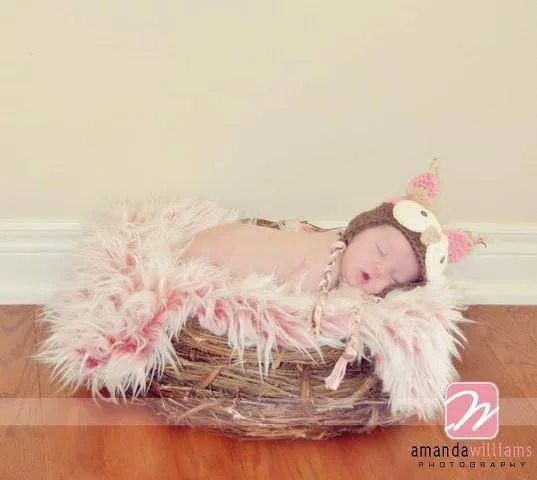 Frosted Red Mongolian Faux Fur Photography Prop Rug Newborn Baby Toddler