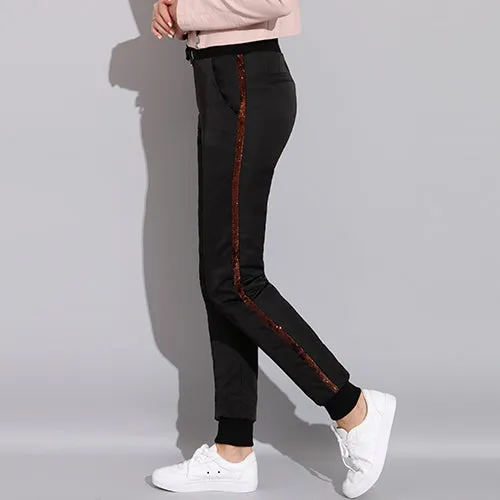 Garemay Warm Women's Pants With Stripe Autumn Plus Size Harem High Waist Pants Female Winter Striped Trousers Black Women's