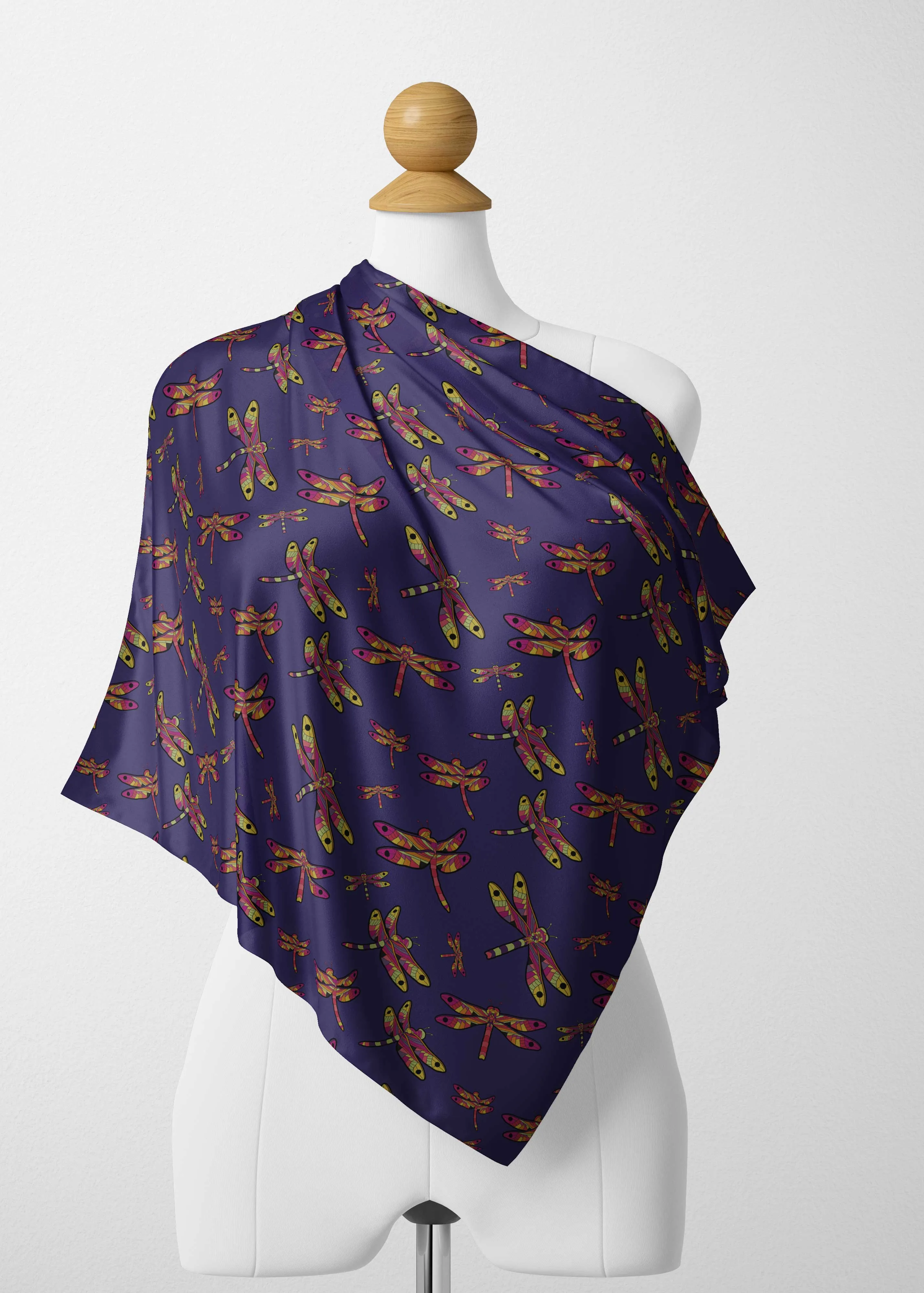 Gathering Purple Satin Shawl